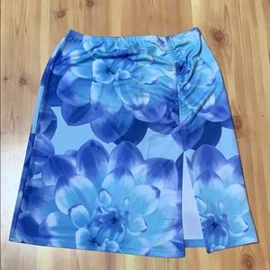 Blue floral Mandee Side Slit Skirt